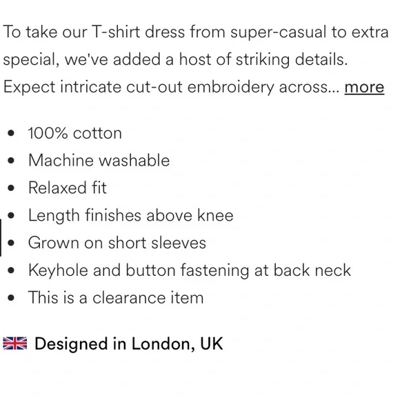 Boden Cutwork Jersey T-Shirt Dress Clementine‎ Orange NWT Size UK 12L US 8L - Picture 5 of 7